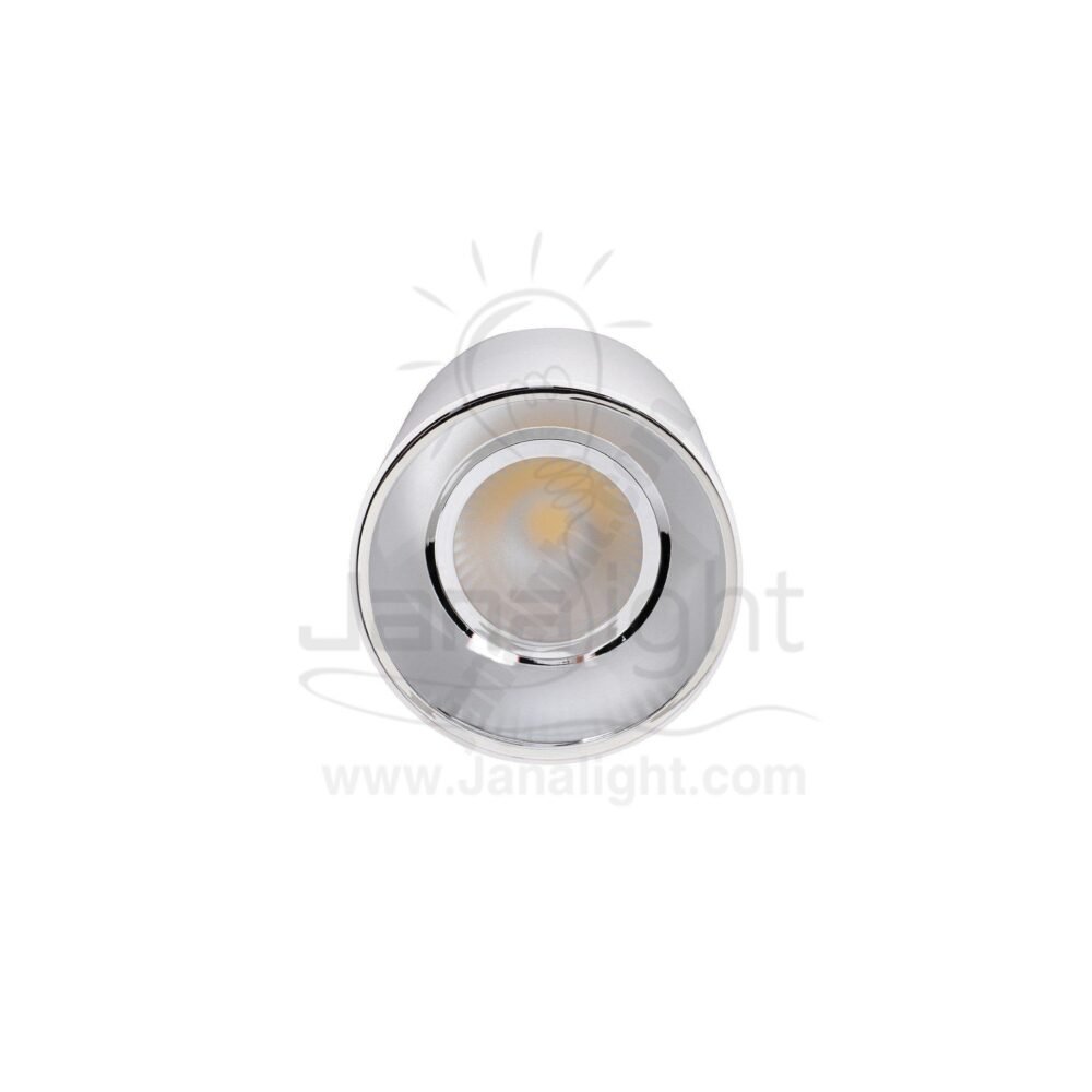 سبوت لايت سلندر خارجي 15 وات ابيض وورم حلق فضي white and silver Cylinder spotlight 15w warm