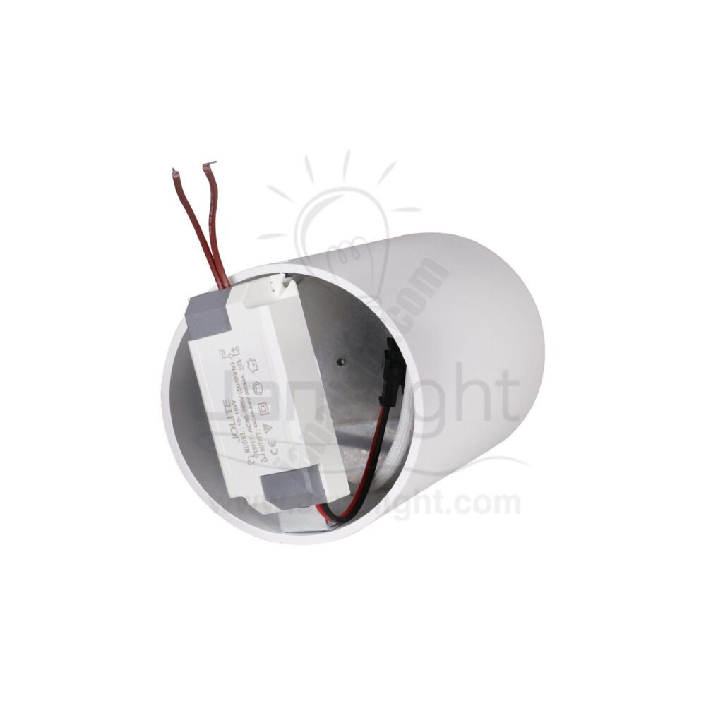 سبوت لايت سلندر خارجي 15 وات ابيض وورم حلق فضي white and silver Cylinder spotlight 15w warm