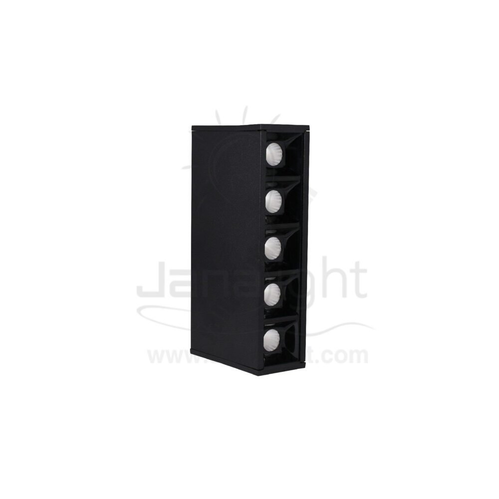 سبوت تراك لينر اسود وورم مستطيل 5 عدسة 10وات Black Warm Rectangle 5 Lenses 10 Watt Linear Track Light Spot.