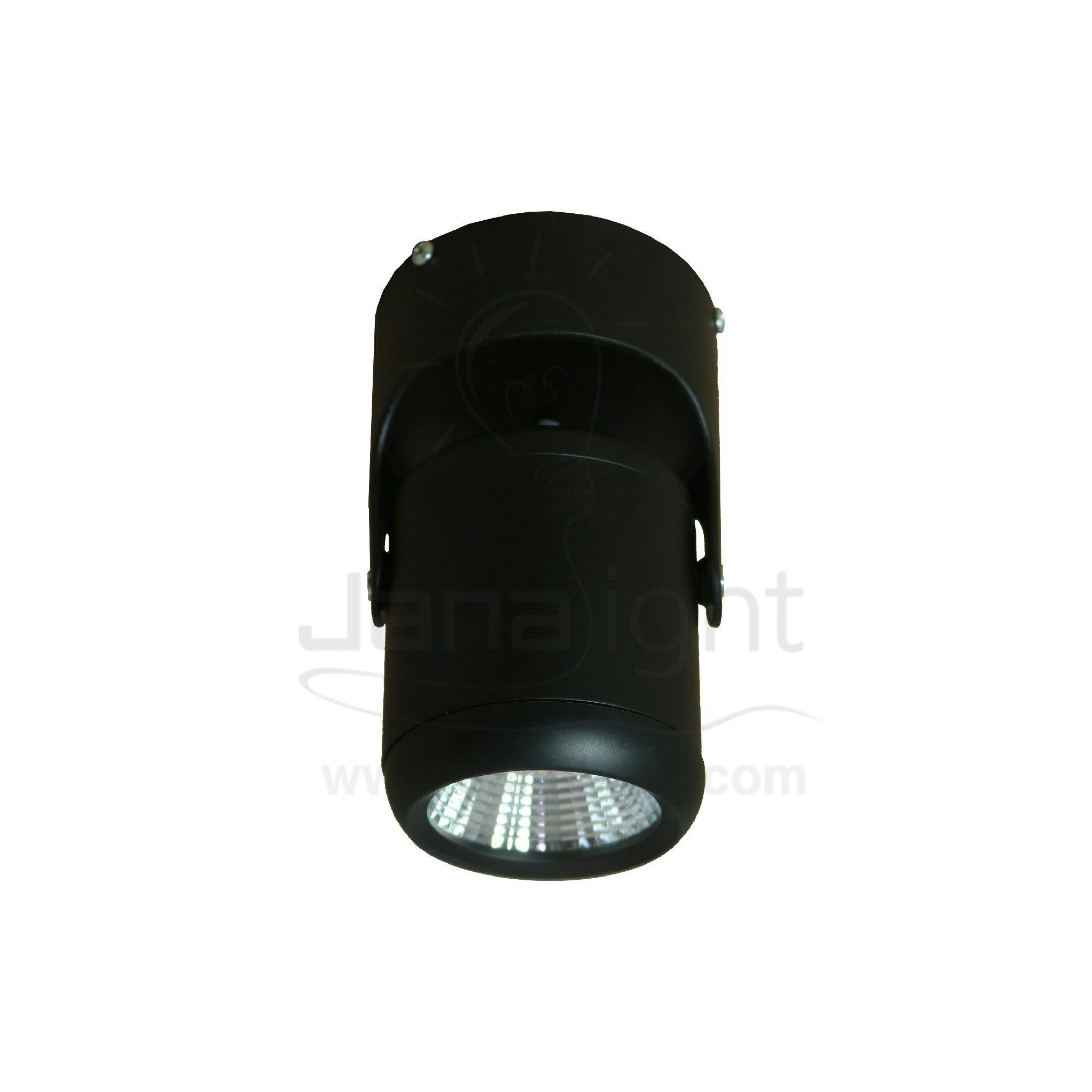 سبوت لايت سلندر 7 وات اسود انارة وورم متحرك cylinder spotlight rotatable 7 watt black light warm