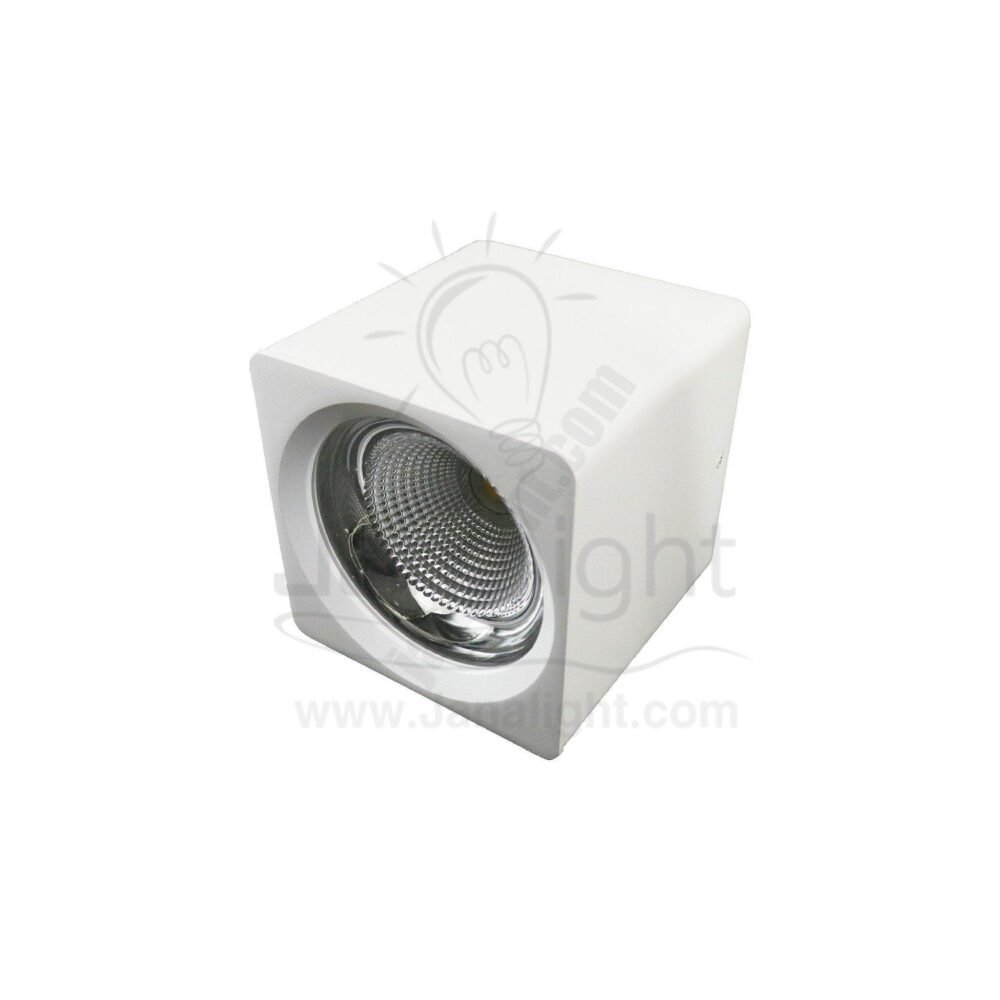 سبوت لايت سلندر خارجي مربع ابيض 20 وات وورم COB square prominent white cylinder spotlight 20 watt warm COB