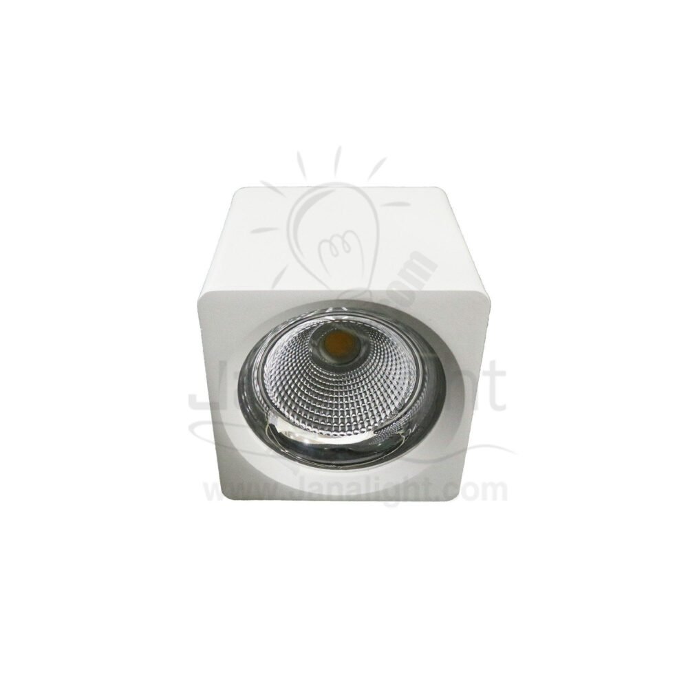 سبوت لايت سلندر خارجي مربع ابيض 20 وات وورم COB square prominent white cylinder spotlight 20 watt warm COB