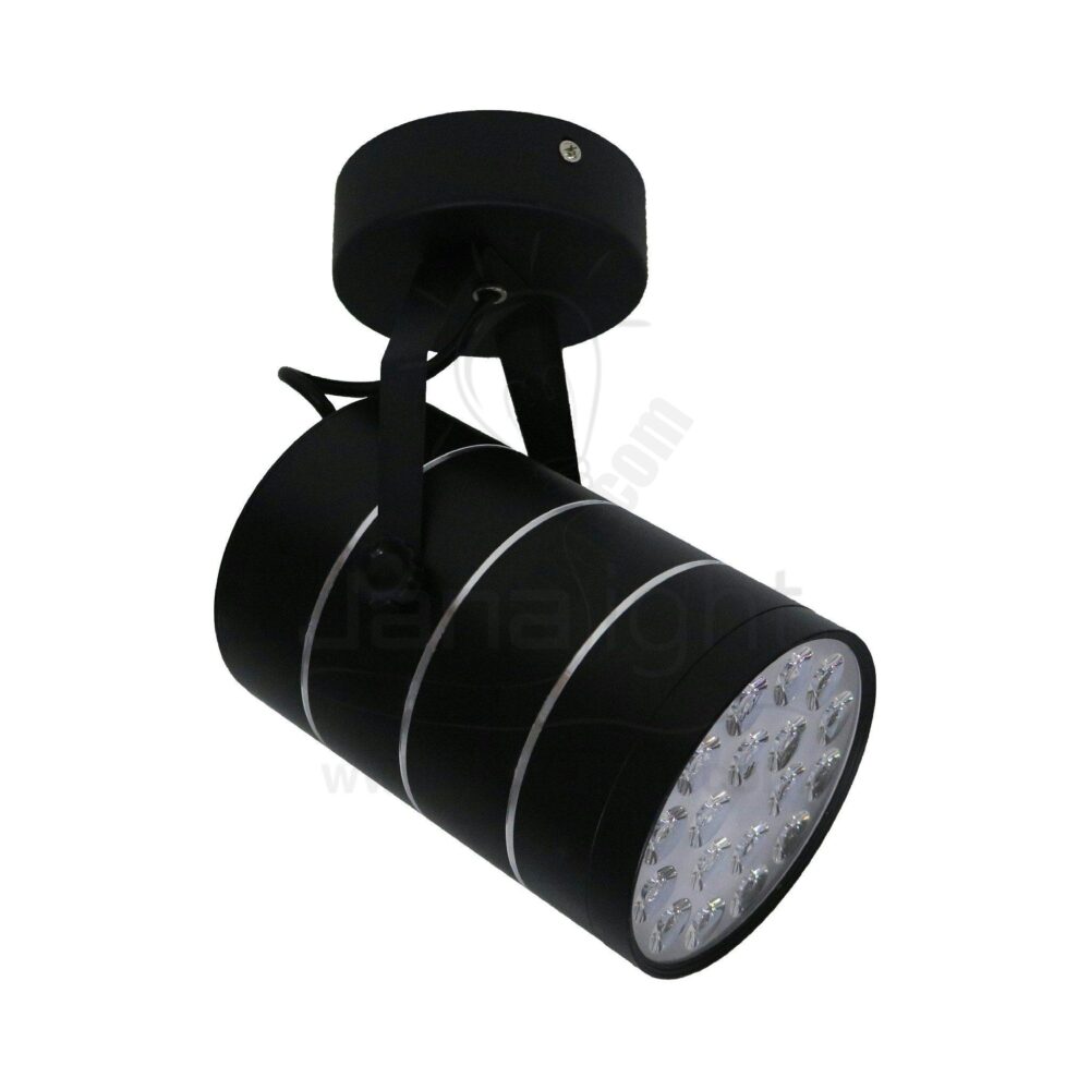 سبوت لايت سلندر 18 وات اسود انارة وورم متحرك MXGD18 black cylinder spotlight rotatable 18 watt light warm MXGD19