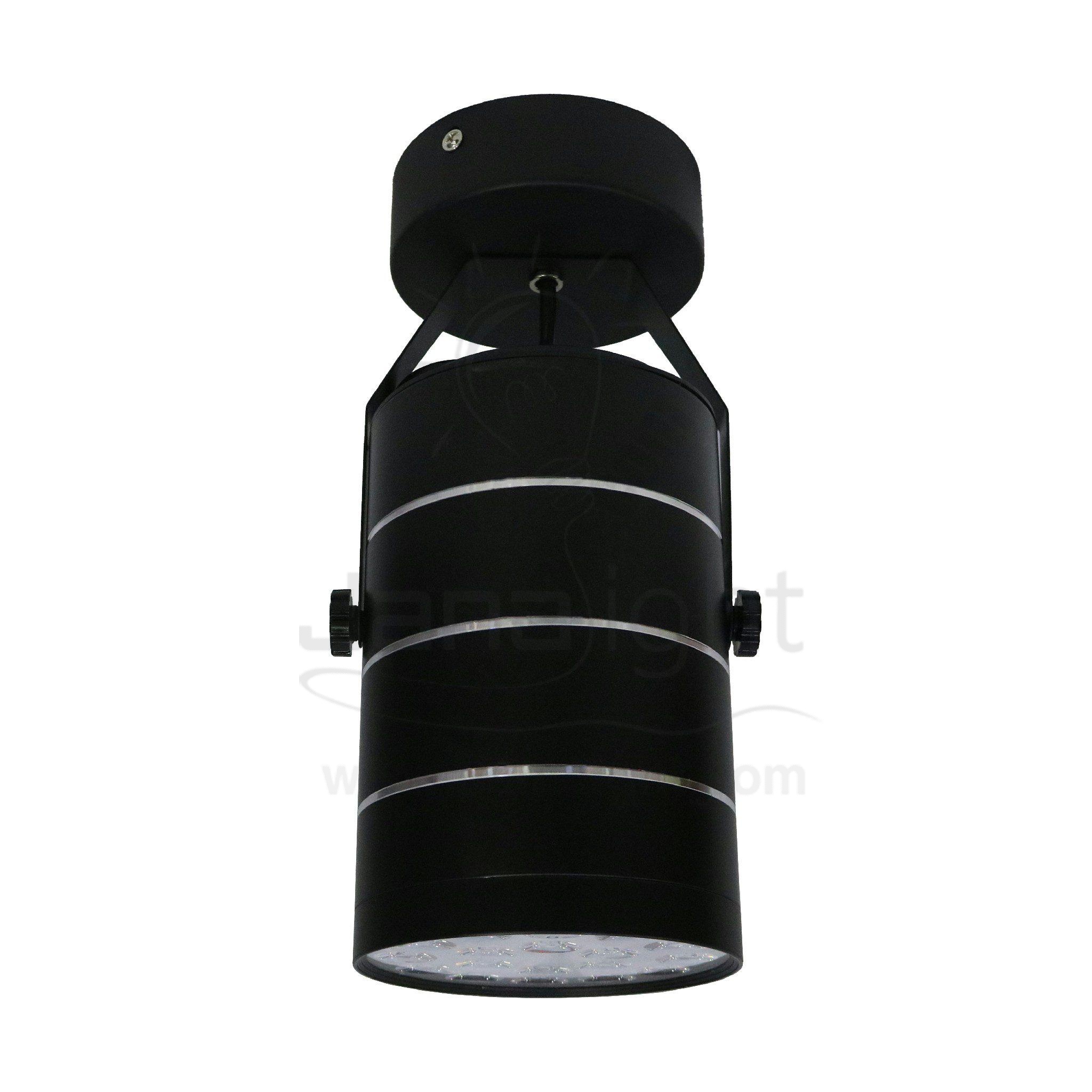 سبوت لايت سلندر 18 وات اسود انارة وورم black cylinder spotlight rotatable 18 watt light warm MXGD19