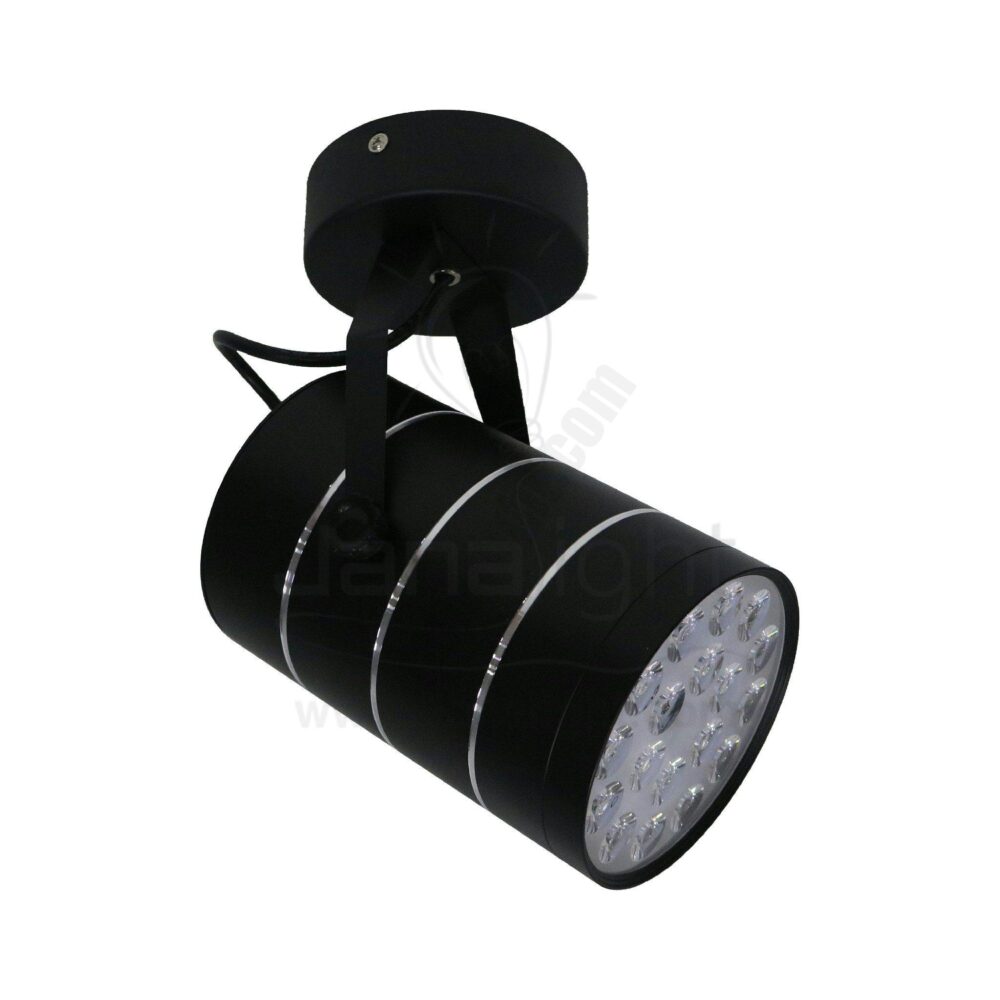 سبوت لايت سلندر 18 وات اسود انارة ابيض متحرك MXGD18 black cylinder spotlight rotatable 18 watt light white MXGD20