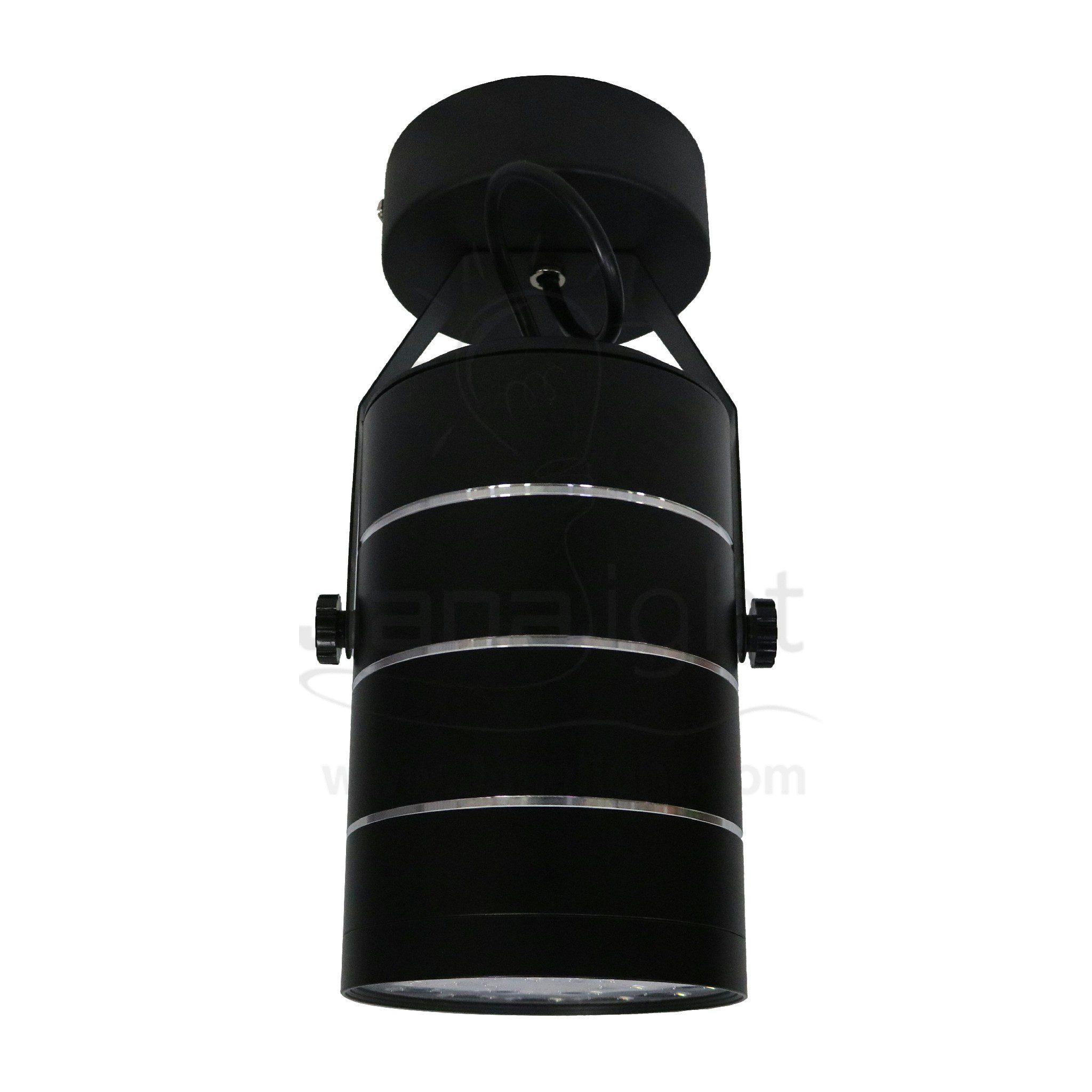 سبوت لايت سلندر 18 وات اسود انارة ابيض black cylinder spotlight rotatable 18 watt light white MXGD20