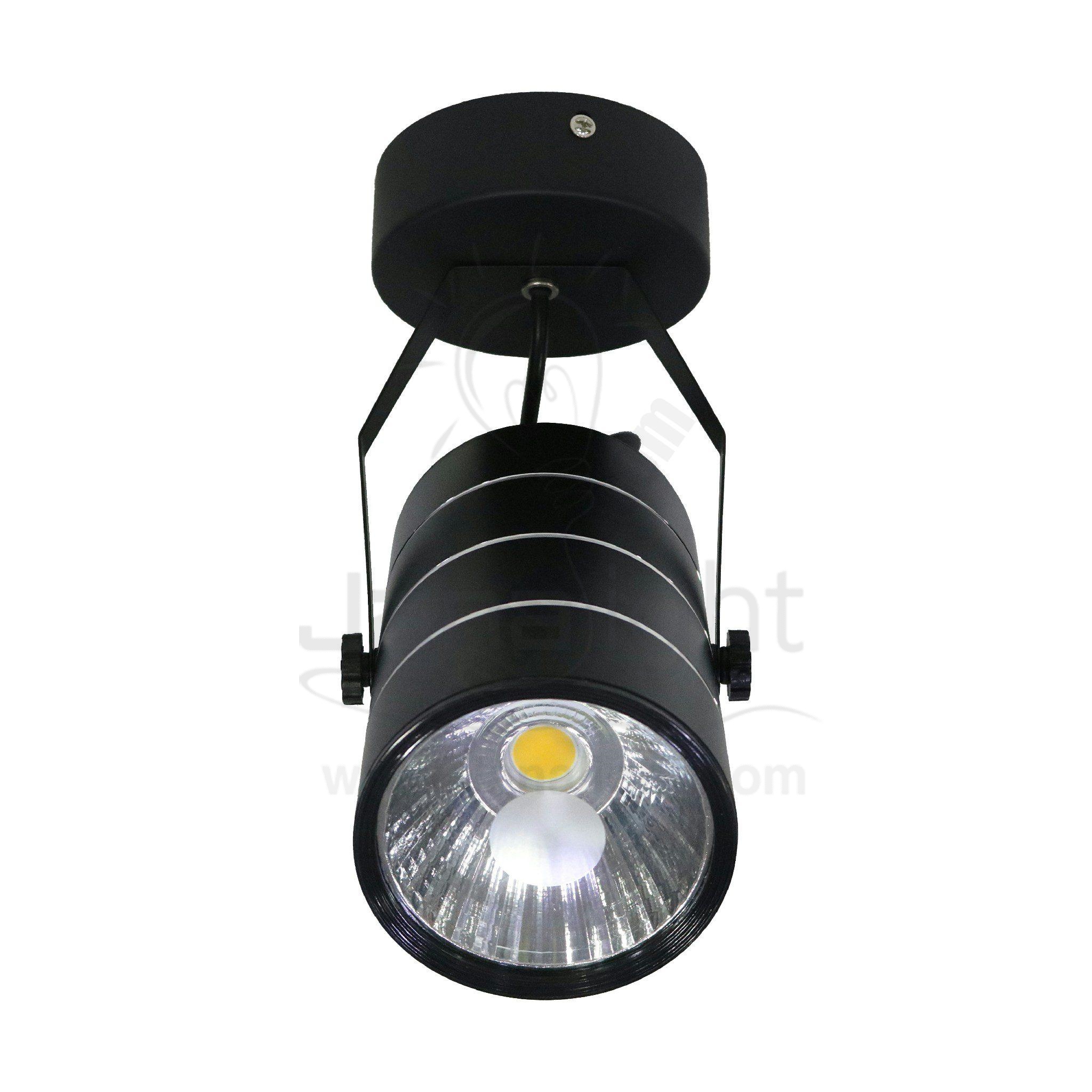 سبوت لايت سلندر متحرك 10 وات COB اسود وورم black cylinder spotlight rotatable 10 watt warm COB