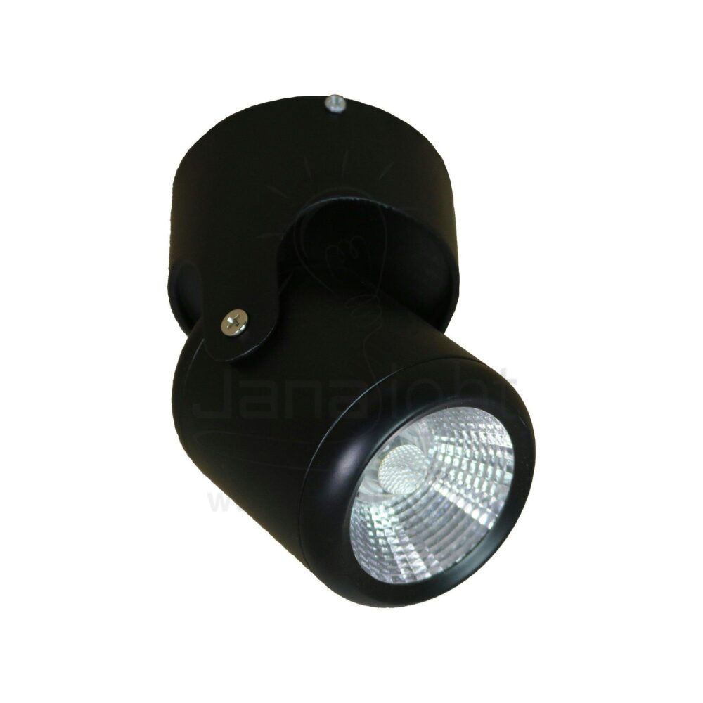 سبوت لايت سلندر متحرك 10 وات COB اسود ابيض black cylinder spotlight rotatable 10 watt white COB