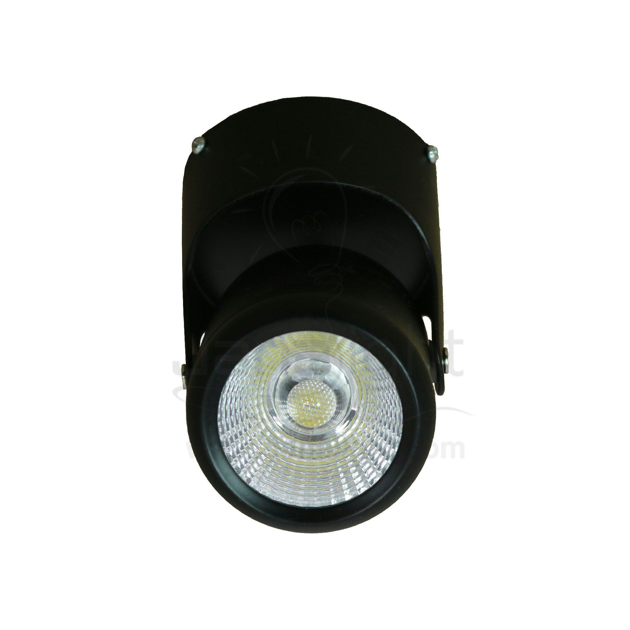 سبوت لايت سلندر متحرك 10 وات COB اسود ابيض black cylinder spotlight rotatable 10 watt white COB