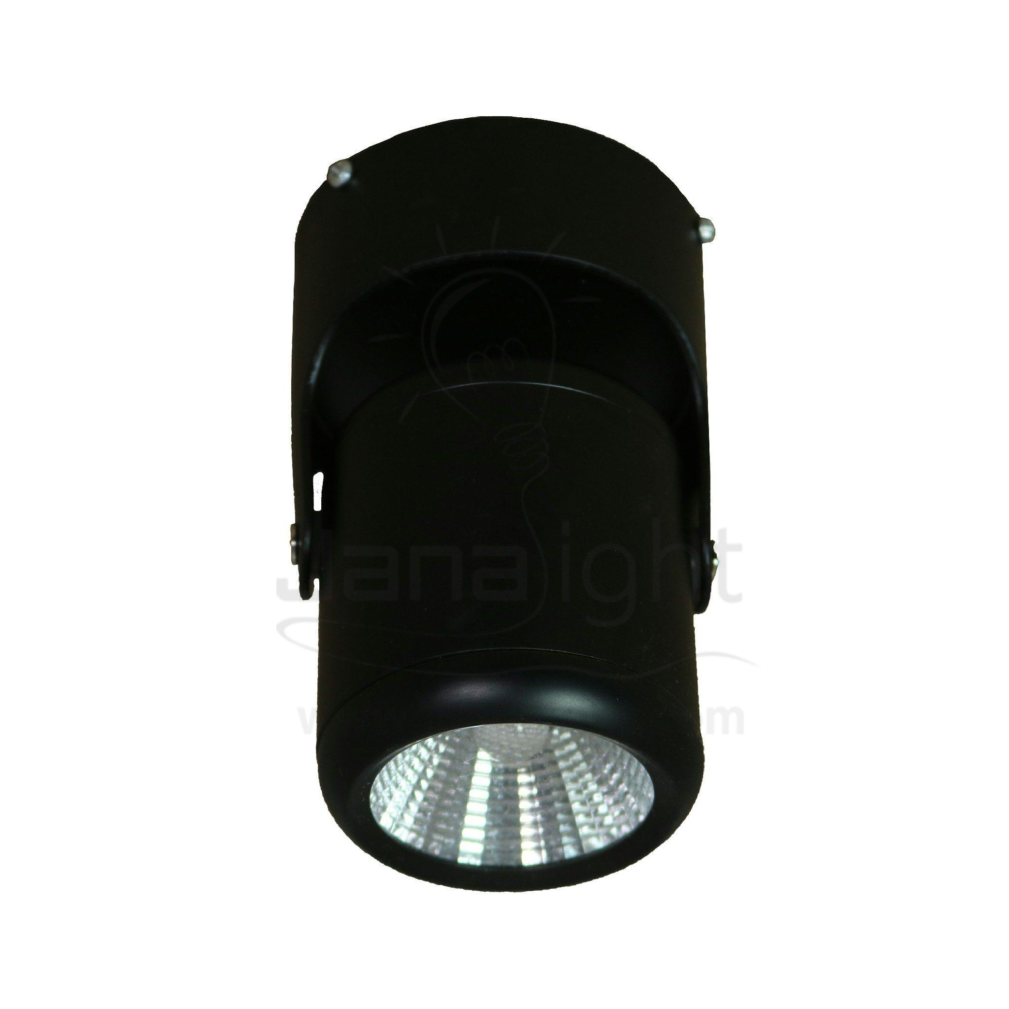 سبوت لايت سلندر متحرك 10 وات COB اسود ابيض black cylinder spotlight rotatable 10 watt white COB