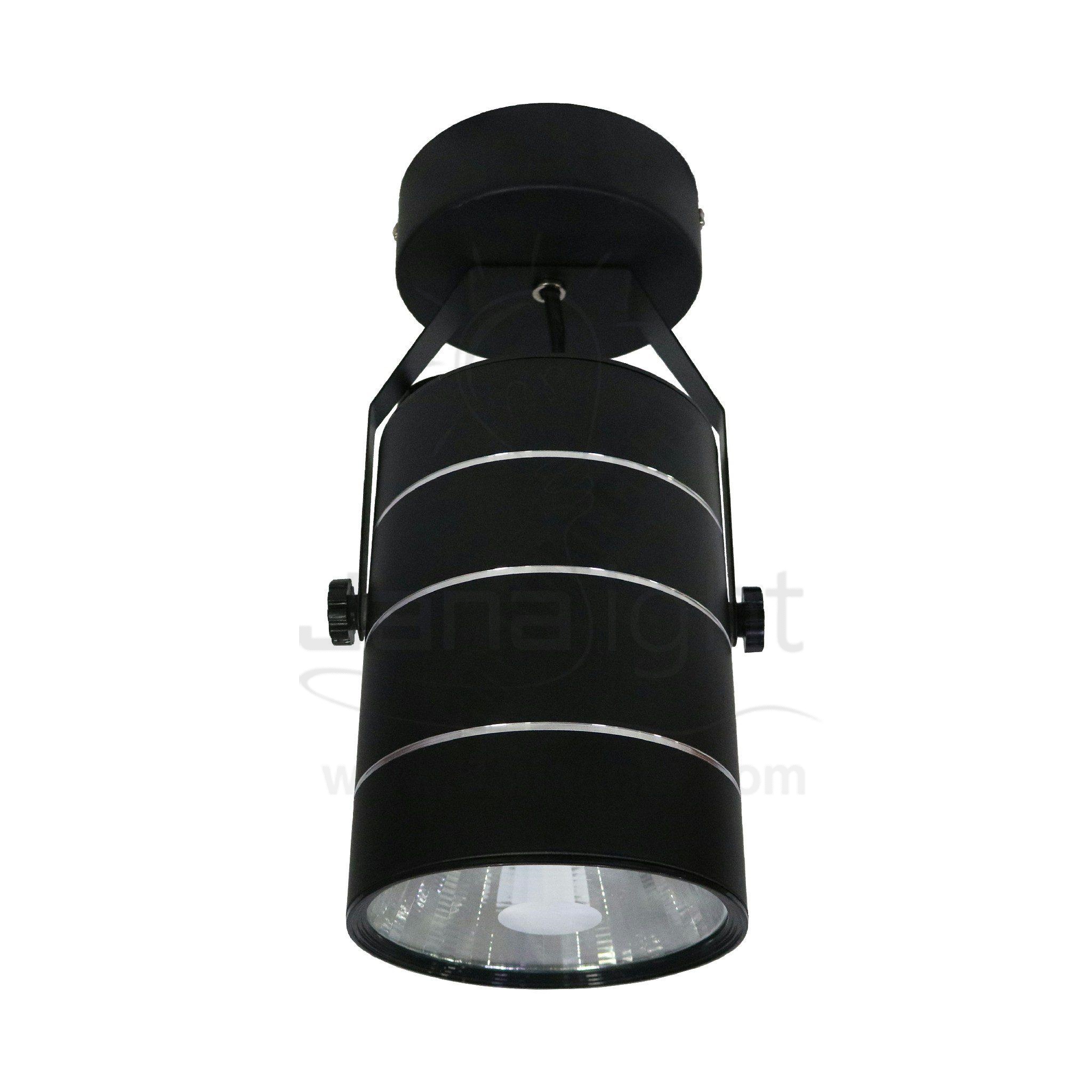 سبوت لايت سلندر متحرك 20 وات COB اسود وورم black cylinder spotlight rotatable 20 watt warm COB