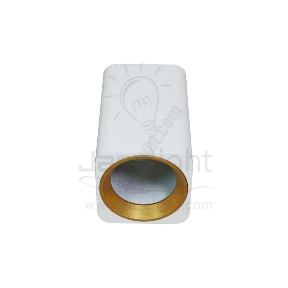 فريم سبوت سلندر فارغ مربع 10 سم ابيض حلق ذهبي cylinder downlight frame white-gold 10cm