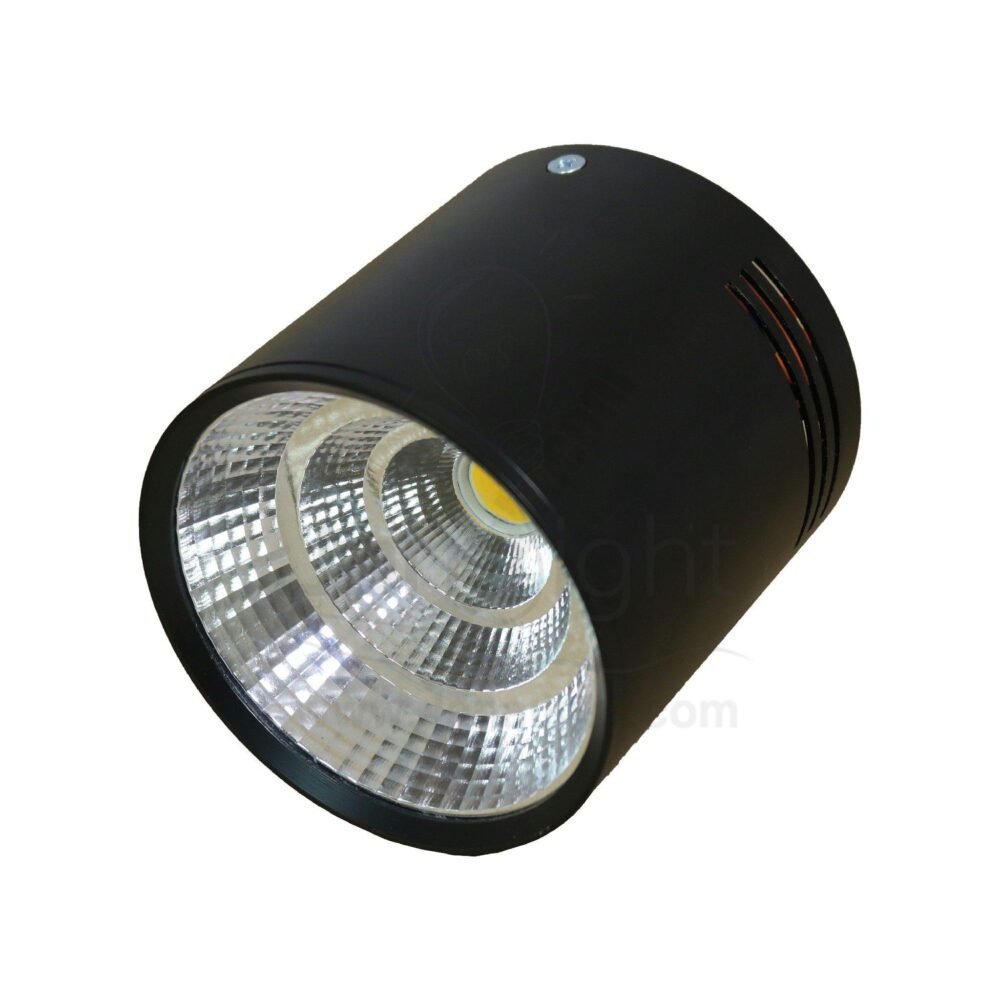 سبوت لايت سلندر 12وات COB مدور اسود وورم صغير black round cylinder spotlight 12 watt small warme COB