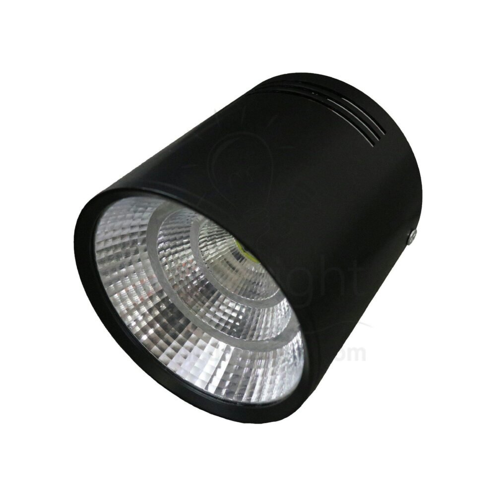 سبوت لايت سلندر 12وات COB مدور اسود ابيض صغير black round cylinder spotlight 12 watt small white COB