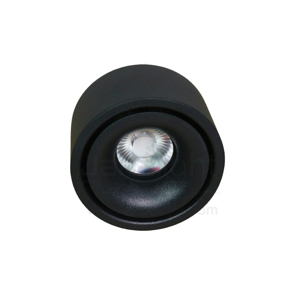 سبوت لايت سلندر 12 وات اسود سادة انارة وورم متحرك black cylinder spotlight rotatable 12 watt light warm