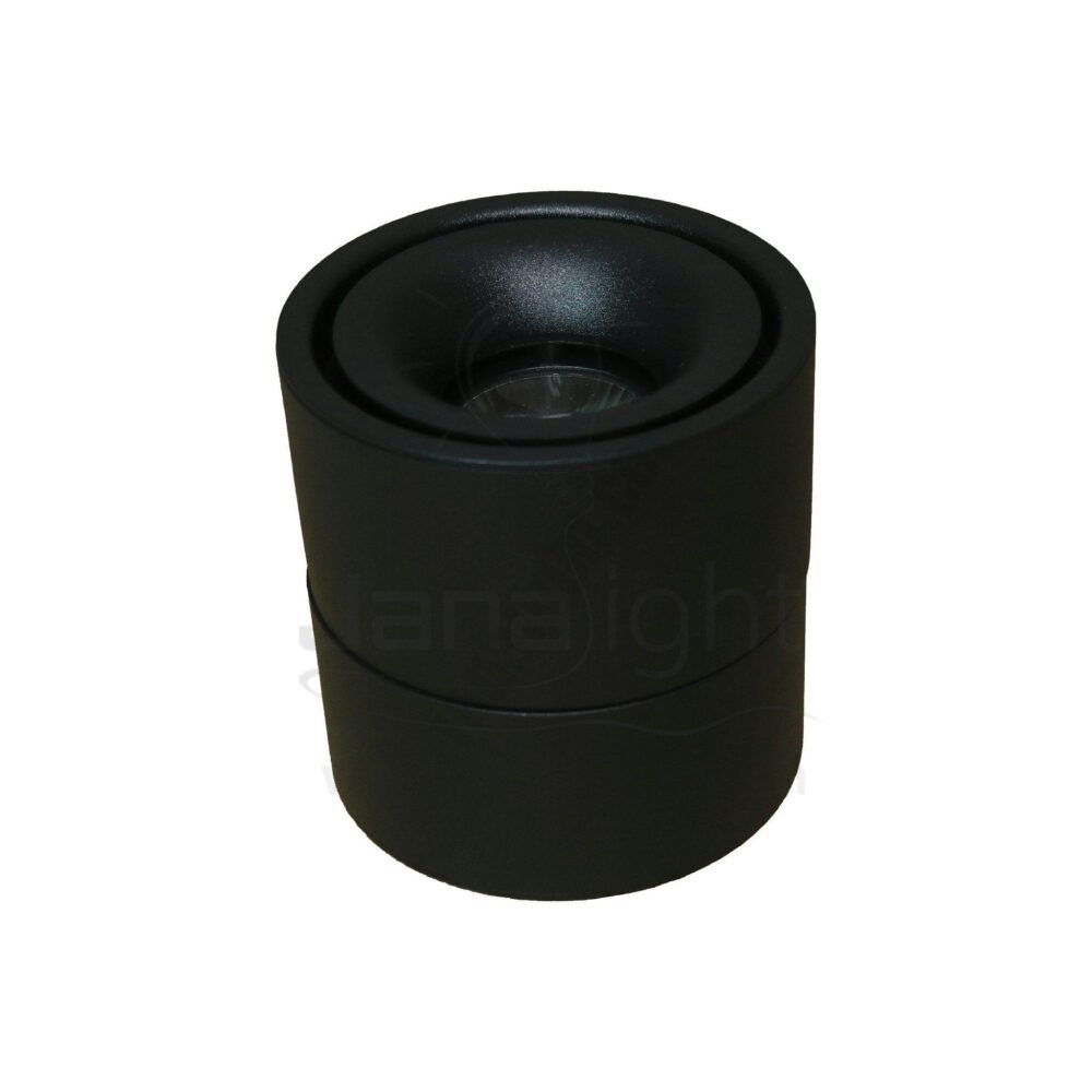 سبوت لايت سلندر 12 وات اسود سادة انارة وورم متحرك black cylinder spotlight rotatable 12 watt light warm