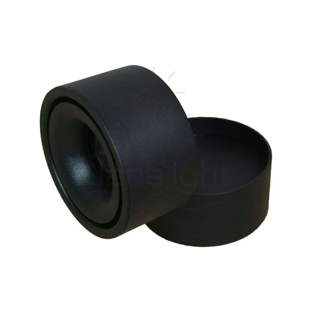 سبوت لايت سلندر 12 وات اسود سادة انارة وورم متحرك black cylinder spotlight rotatable 12 watt light warm