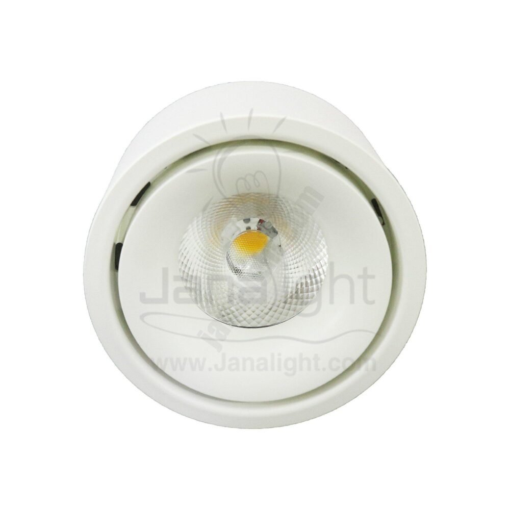 سبوت لايت سلندر 12 وات ابيض سادة انارة وورم متحرك white cylinder spotlight rotatable 12 watt light warm
