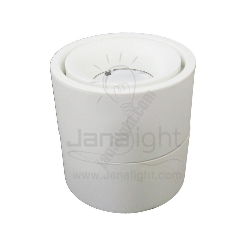 سبوت لايت سلندر 12 وات ابيض سادة انارة وورم متحرك white cylinder spotlight rotatable 12 watt light warm