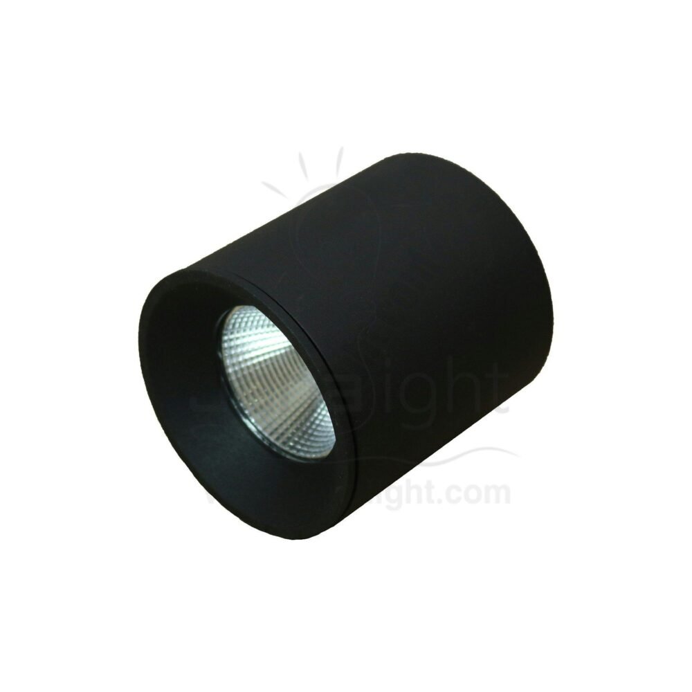 سبوت لايت سلندر 10 وات مدور اسود خارجي COB ايميكا black round cylinder spotlight prominent 10 watt emeca COB