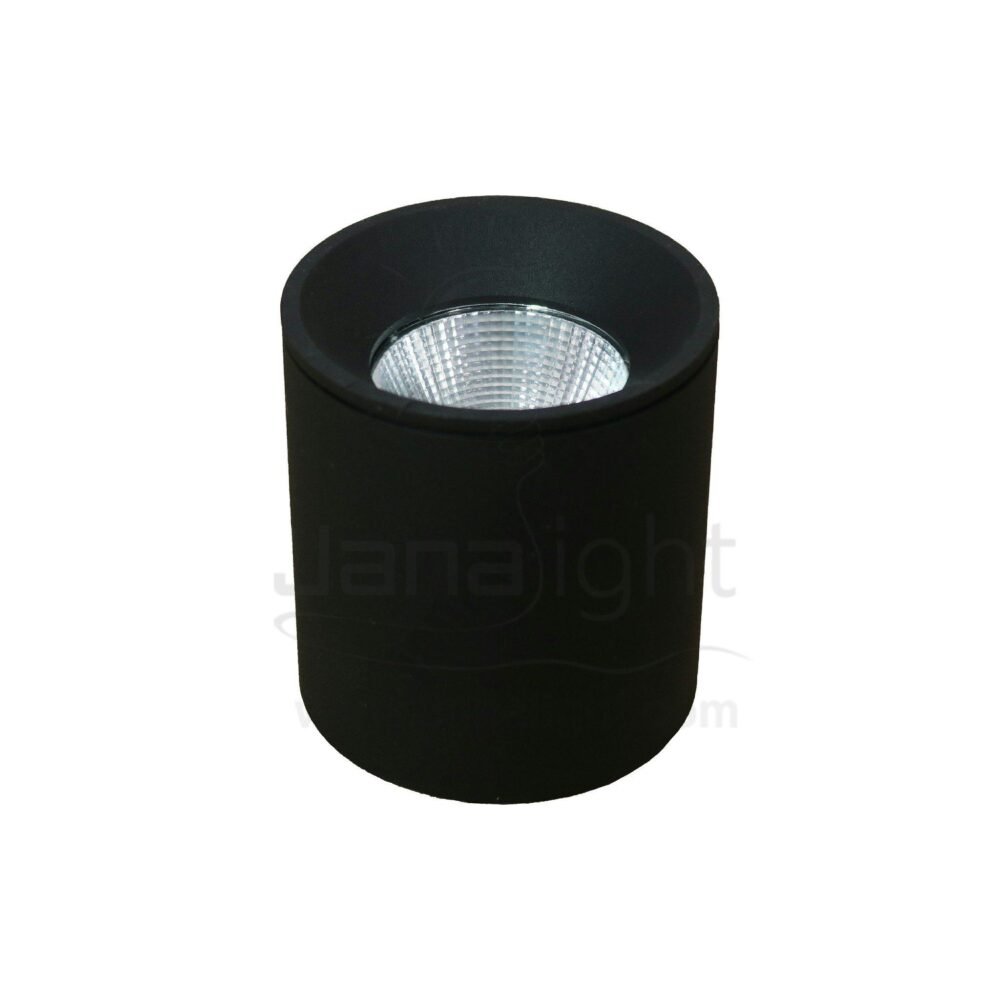 سبوت لايت سلندر 10 وات مدور اسود خارجي COB ايميكا black round cylinder spotlight prominent 10 watt emeca COB
