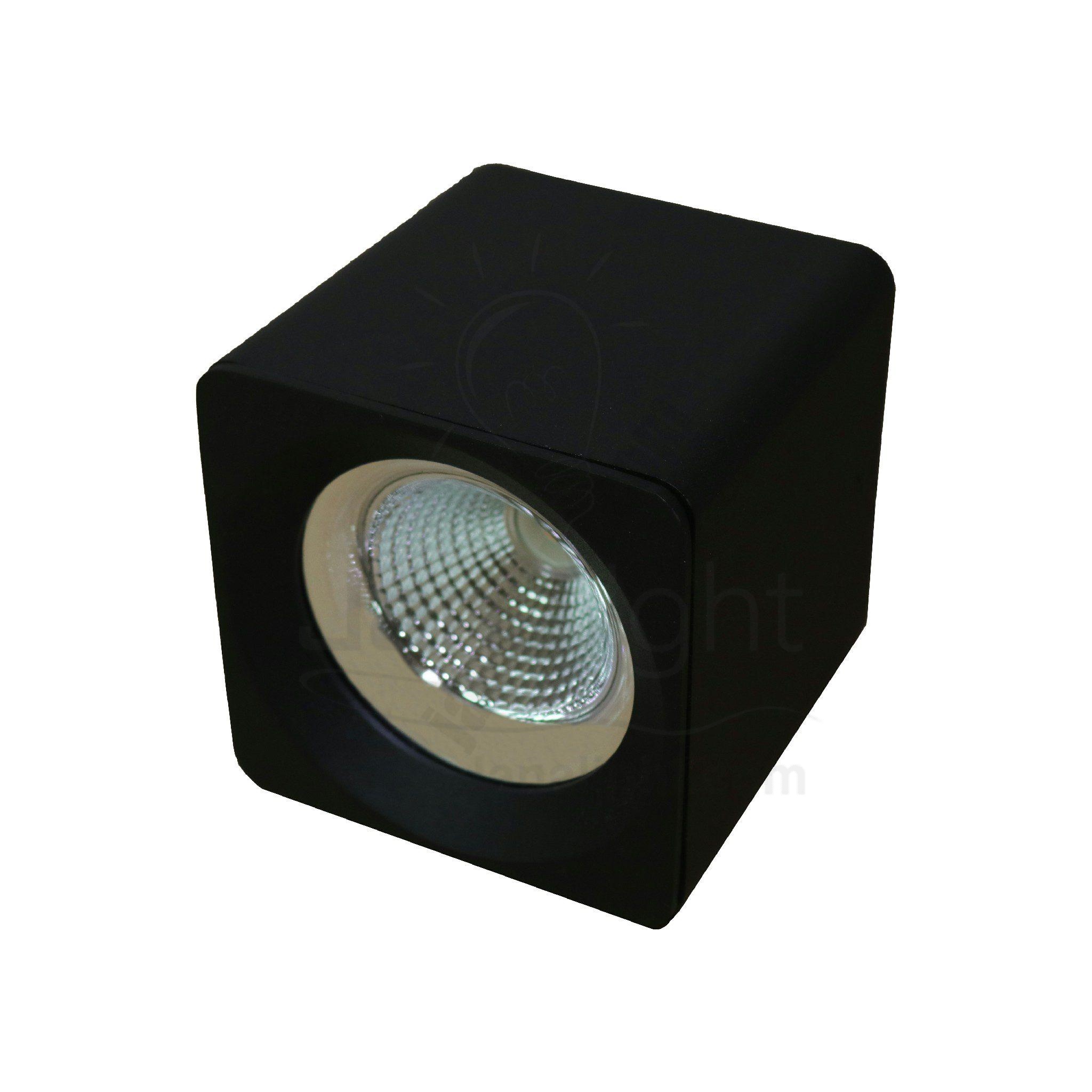سبوت لايت سلندر 10 وات مربع اسود خارجي COB ايميكا black square cylinder spotlight prominent 10 watt emeca COB