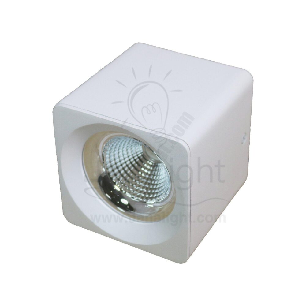 سبوت لايت سلندر 10 وات مربع ابيض خارجي COB ايميكا white square cylinder spotlight prominent 10 watt emeca COB