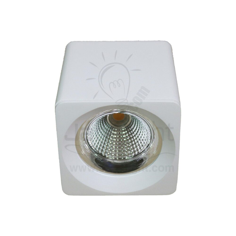 سبوت لايت سلندر 10 وات مربع ابيض خارجي COB ايميكا white square cylinder spotlight prominent 10 watt emeca COB