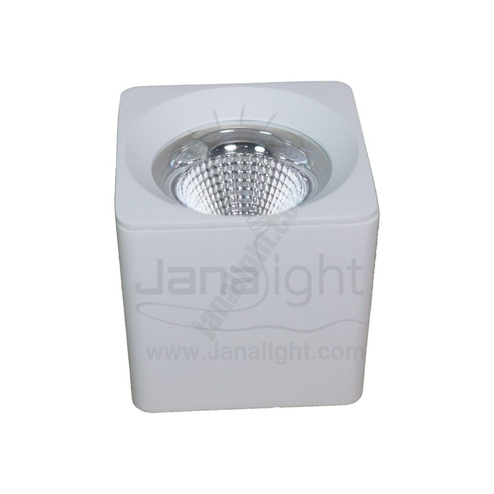 سبوت لايت سلندر 10 وات مربع ابيض خارجي COB ايميكا white square cylinder spotlight prominent 10 watt emeca COB