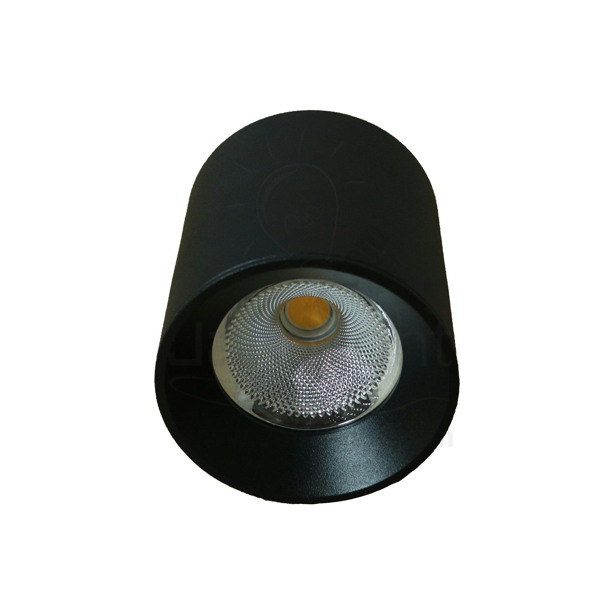 سبوت لايت سلندر 15 وات مدور اسود خارجي COB ايميكا black round cylinder spotlight prominent 15 watt emeca COB