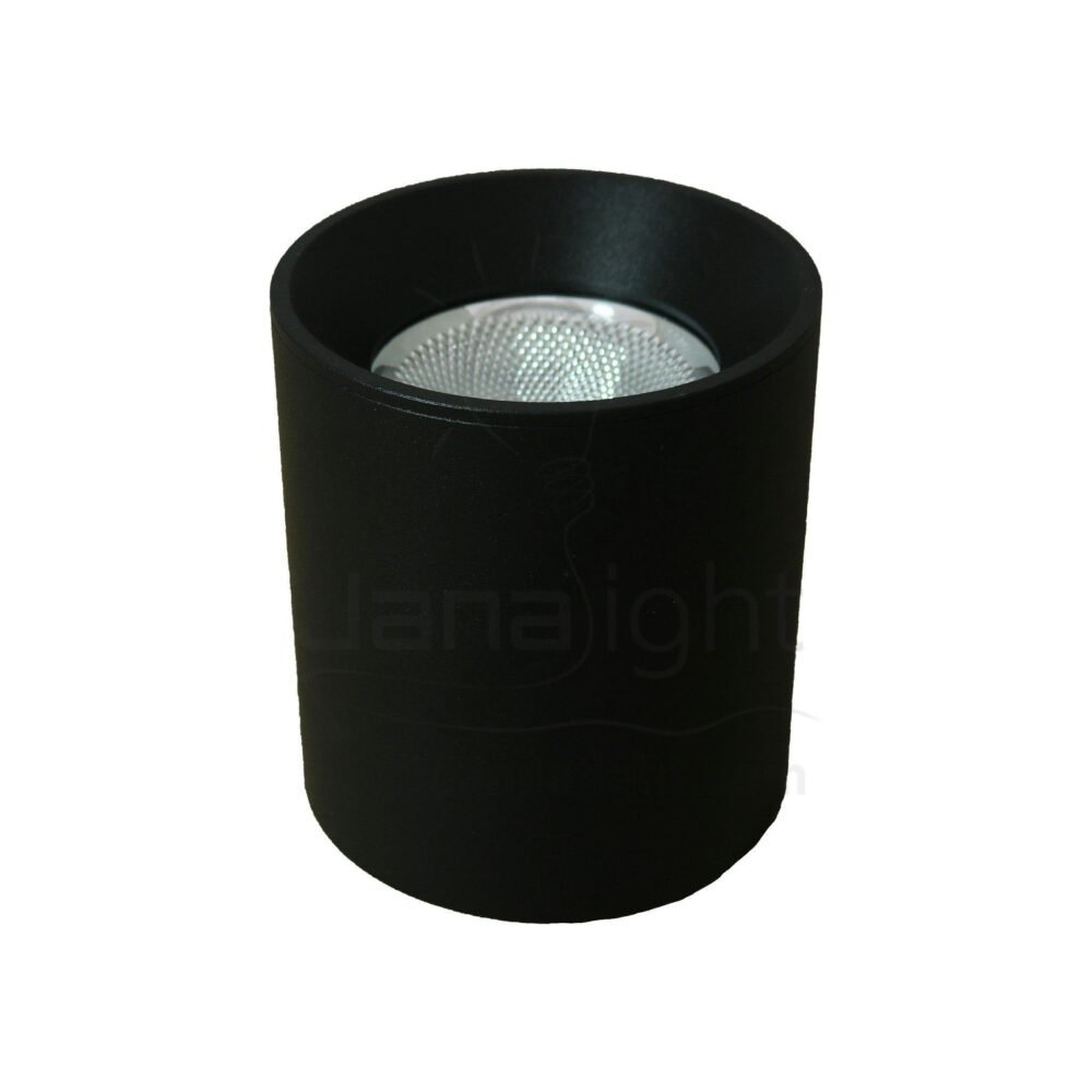 سبوت لايت سلندر 15 وات مدور اسود خارجي COB ايميكا black round cylinder spotlight prominent 15 watt emeca COB