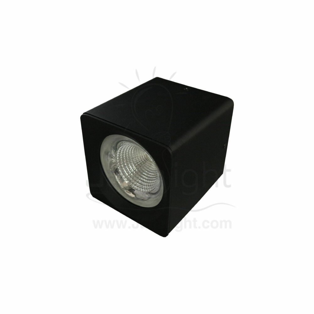 سبوت لايت سلندر 15 وات مربع اسود خارجي COB ايميكا black square cylinder spotlight prominent 15 watt emeca COB