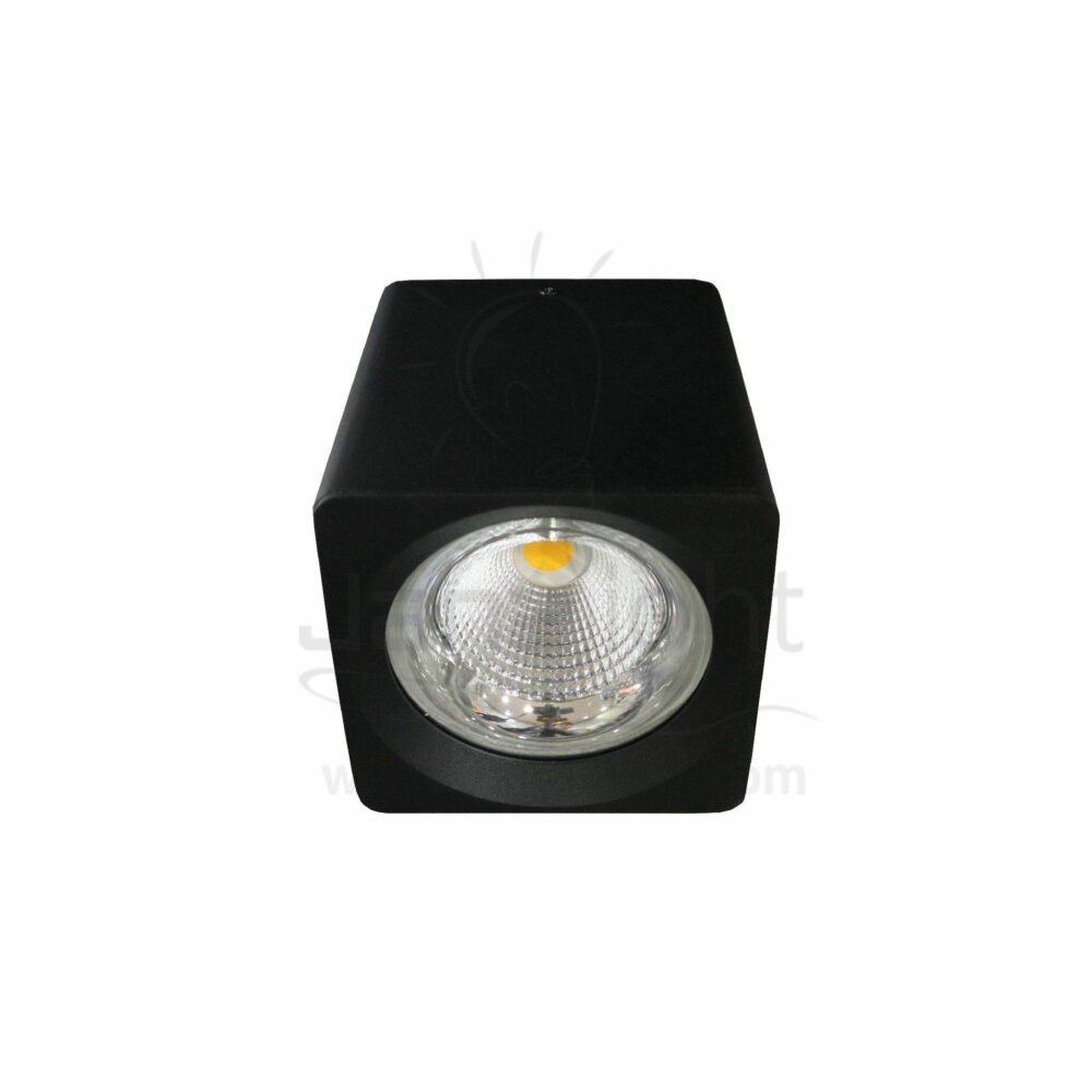 سبوت لايت سلندر 15 وات مربع اسود خارجي COB ايميكا black square cylinder spotlight prominent 15 watt emeca COB