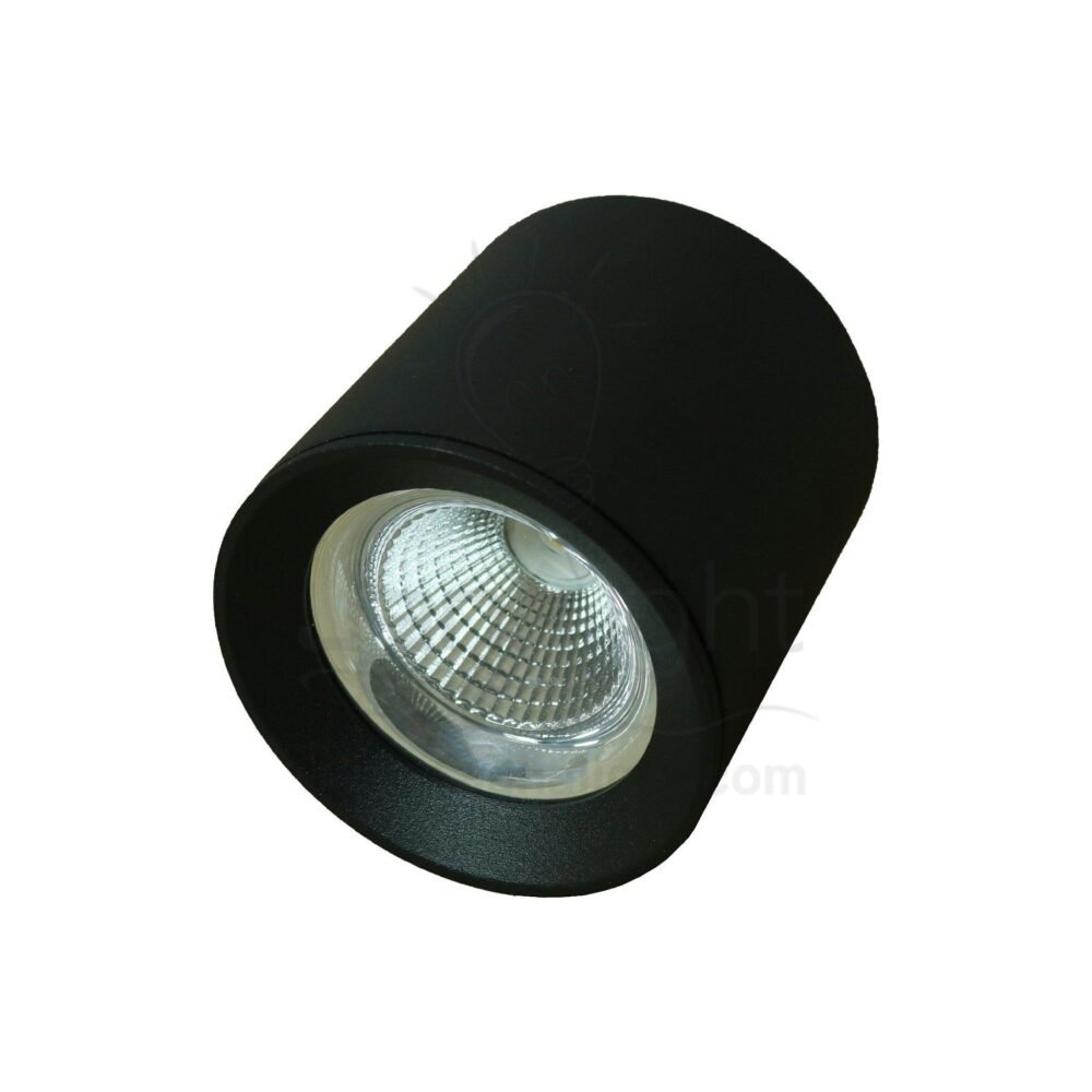 سبوت لايت سلندر ايميكا 10 وات مدور اسود خارجي COB جنى لايت black round cylinder spotlight prominent 10 watt emeca 90RA / COB