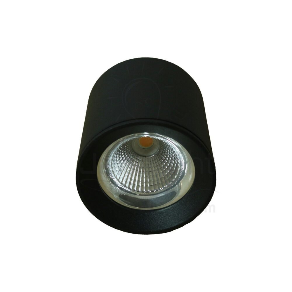 سبوت لايت سلندر ايميكا 10 وات مدور اسود خارجي COB جنى لايت black round cylinder spotlight prominent 10 watt emeca 90RA / COB
