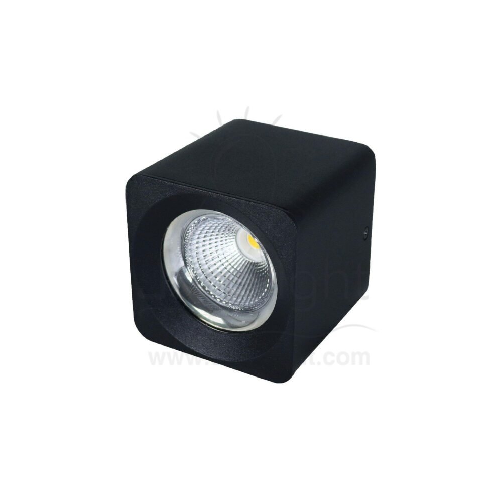 سبوت لايت سلندر ايميكا 10 وات مربع اسود خارجي COB جنى لايت black square cylinder spotlight prominent 10 watt emeca 90RA / COB