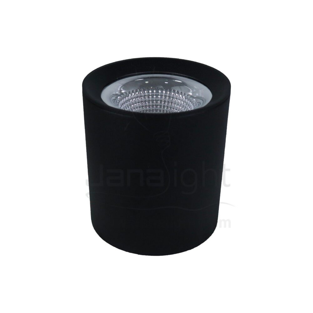 سلندر ايميكا 15 وات مدور اسود خارجي COB جنى لايت JN455 Square black cylinder spotlight warm 15W