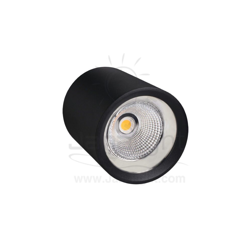 سلندر ايميكا 20 وات مدور اسود خارجي COB جنى لايت JN455 Black cylinder spotlight warm 20W