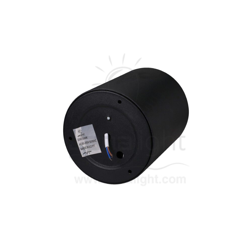 سلندر ايميكا 20 وات مدور اسود خارجي COB جنى لايت JN455 Black cylinder spotlight warm 20W