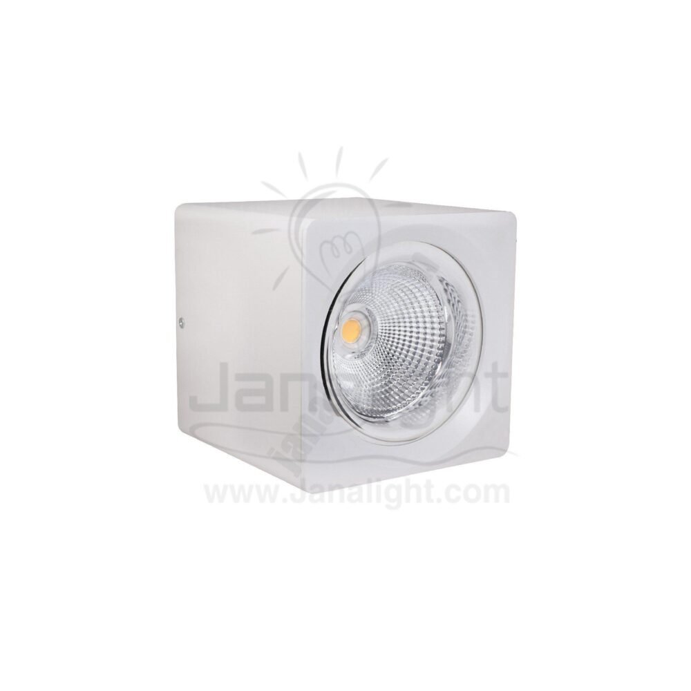 سبوت لايت سلندر ايميكا 20 وات مربع ابيض خارجي COB جنى لايت white Square cylinder spotlight prominent 20 watt emeca COB jana light