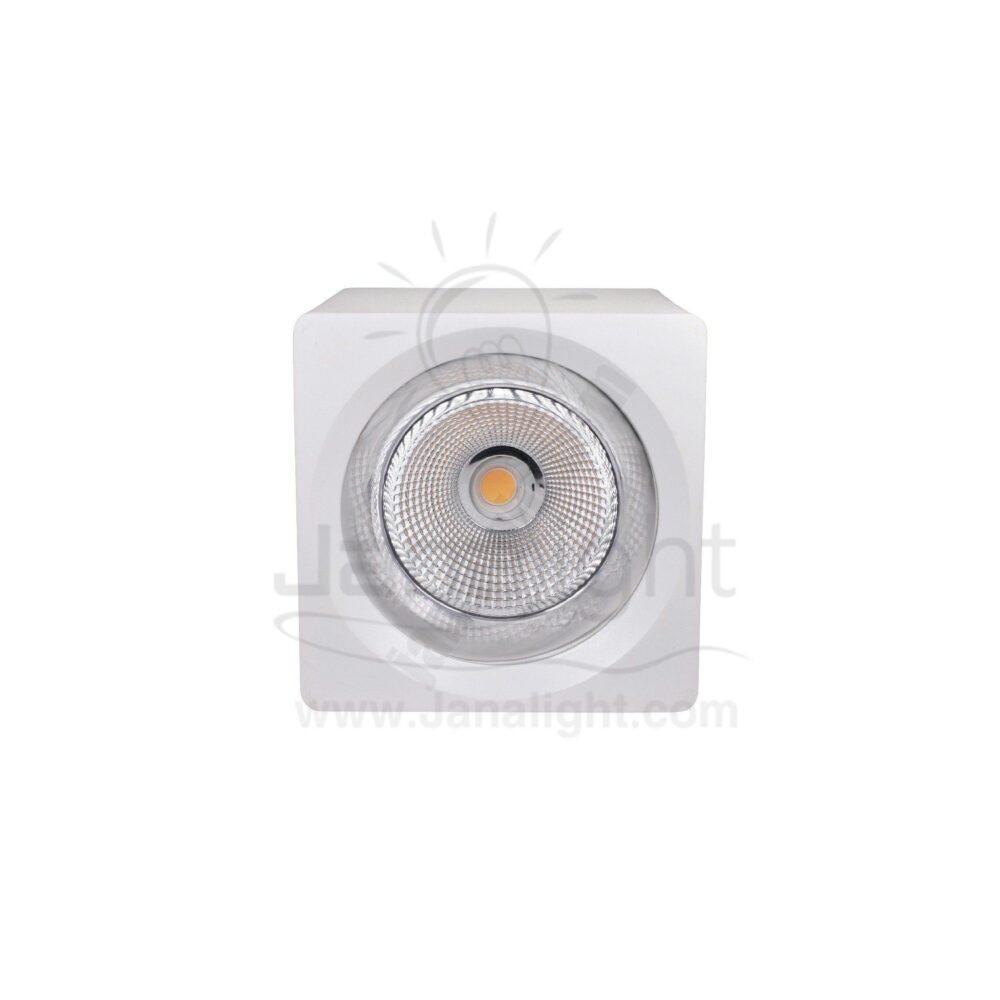 سبوت لايت سلندر ايميكا 20 وات مربع ابيض خارجي COB جنى لايت white Square cylinder spotlight prominent 20 watt emeca COB jana light