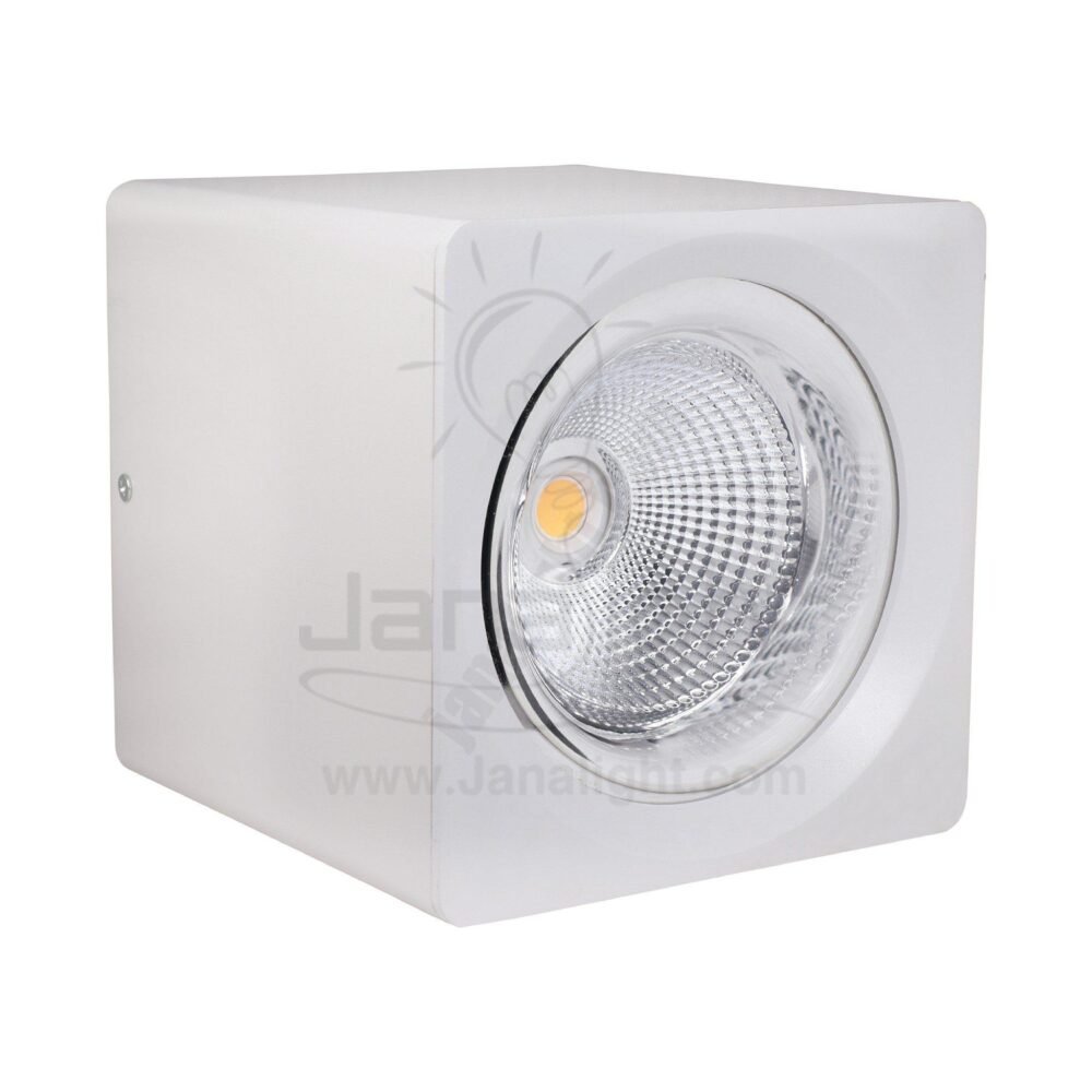سبوت لايت سلندر ايميكا 30 وات مربع ابيض خارجي COB جنى لايت White square cylinder spotlight 30w