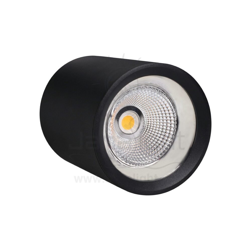 سبوت لايت سلندر ايميكا 40 وات مدور اسود خارجي COB جنى لايت black round cylinder spotlight prominent 40 watt emeca COB jana light