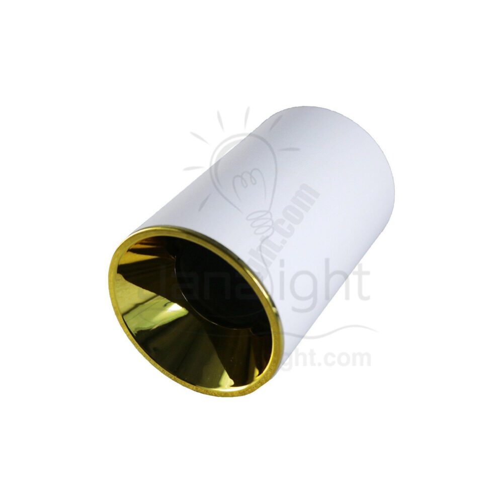 فريم سبوت سلندر فارغ مدور ابيض قلب ذهبي لامع TEC cylinder downlight frame white- Shiny gold