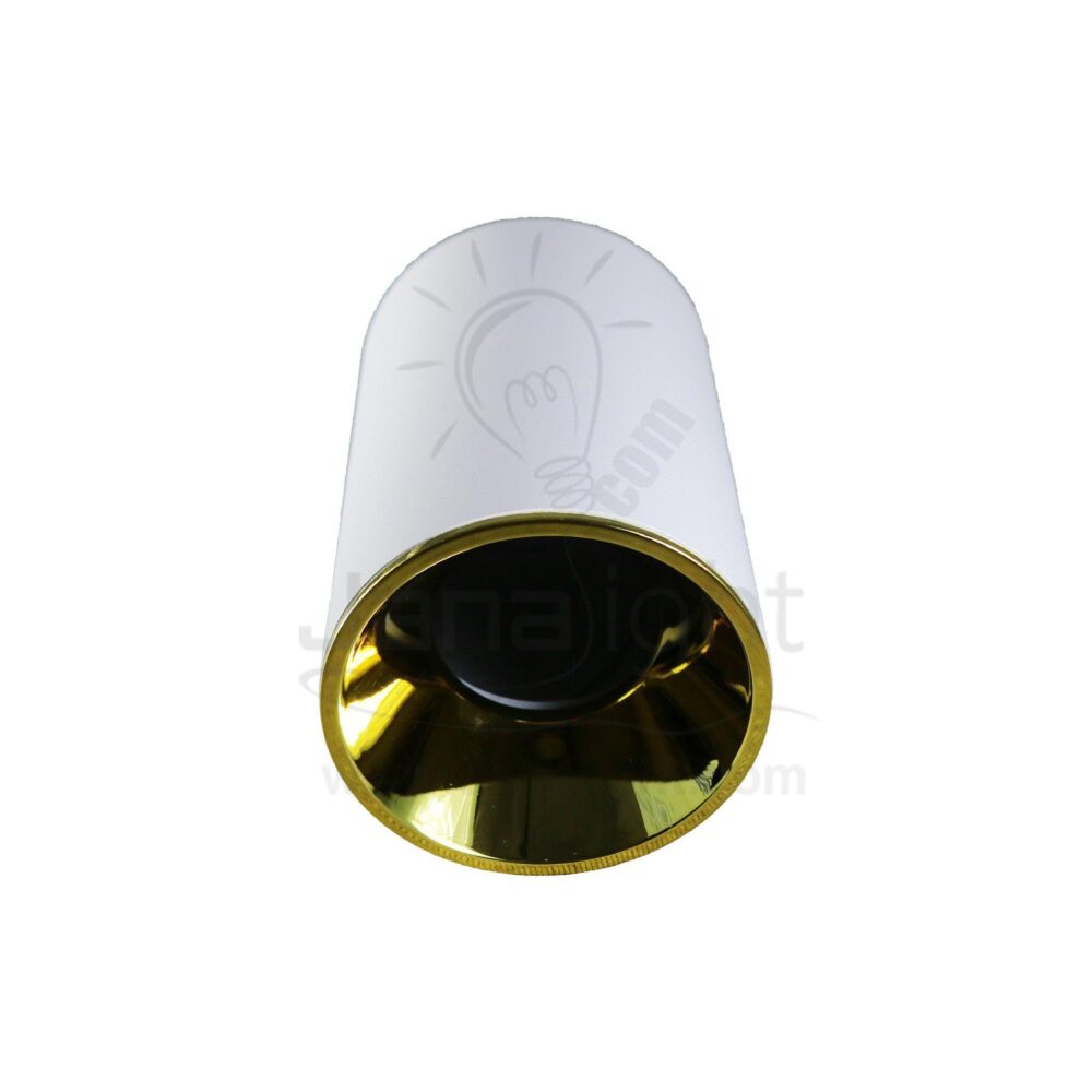 فريم سبوت سلندر فارغ مدور ابيض قلب ذهبي لامع TEC cylinder downlight frame white- Shiny gold