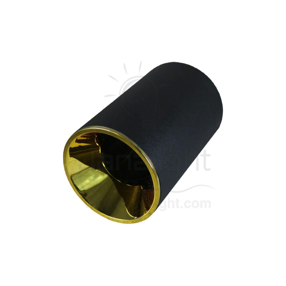 سلندر فارغ مدور اسود قلب ذهبي لامع Wall-mount cylinder ceiling downlight black and bright gold