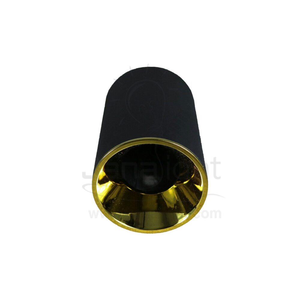 سلندر فارغ مدور اسود قلب ذهبي لامع Wall-mount cylinder ceiling downlight black and bright gold