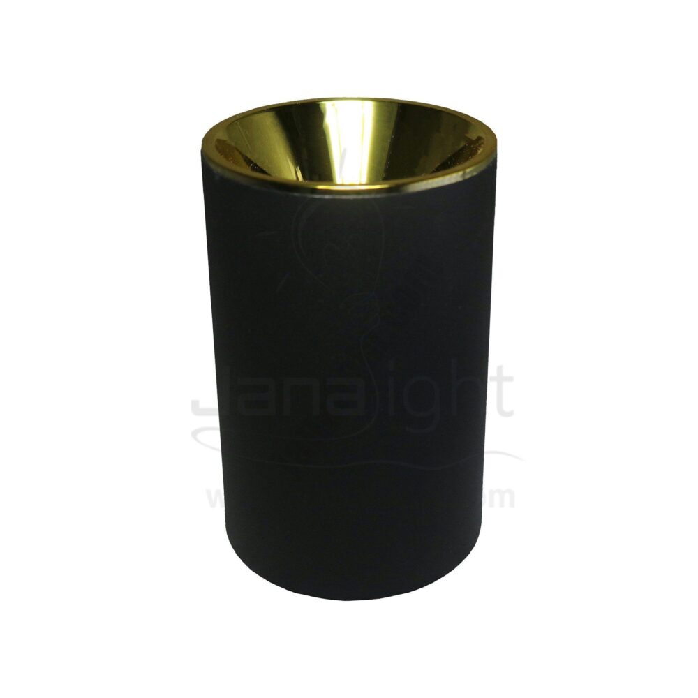 سلندر فارغ مدور اسود قلب ذهبي لامع Wall-mount cylinder ceiling downlight black and bright gold