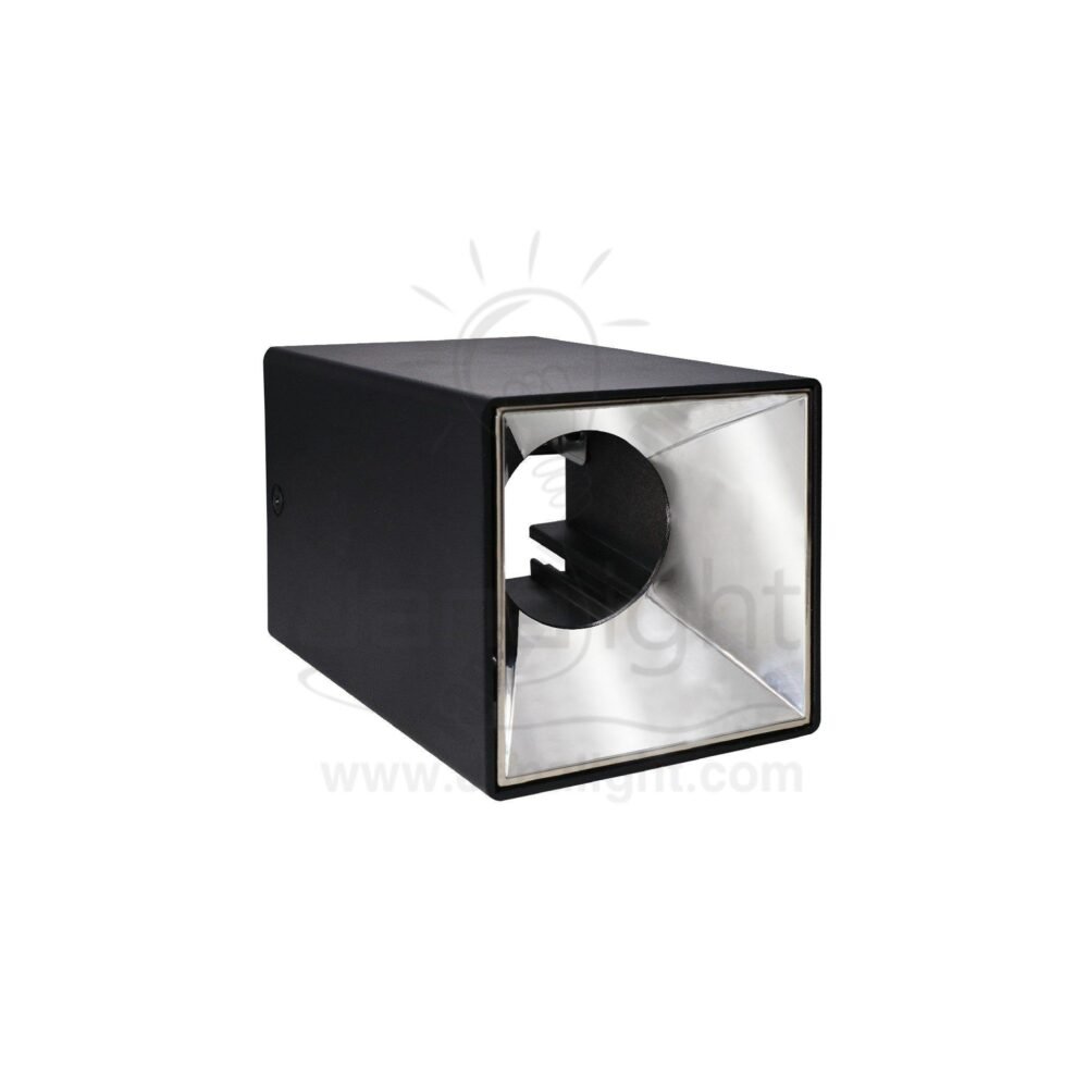 فريم سبوت سلندر فارغ مربع اسود قلب فضي لامع  cylinder downlight frame Square black-Shiny silver