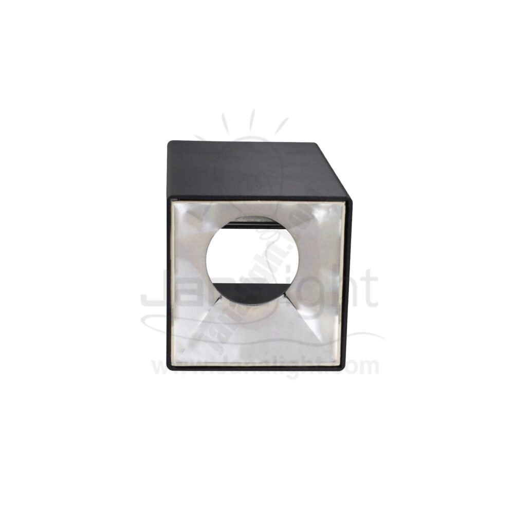 فريم سبوت سلندر فارغ مربع اسود قلب فضي لامع  cylinder downlight frame Square black-Shiny silver
